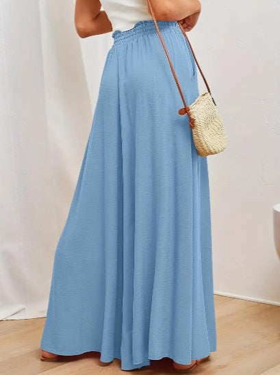 NOUVEAU RICHE Palazzo-Hose Für Damen Mit Hoher Taille Weitem Bein Elastischem Kordelzug Und Volle Länge Komfortable Mode Für Jedes Outfit