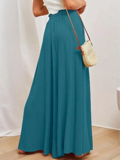 NOUVEAU RICHE Palazzo-Hose Für Damen Mit Hoher Taille Weitem Bein Elastischem Kordelzug Und Volle Länge Komfortable Mode Für Jedes Outfit