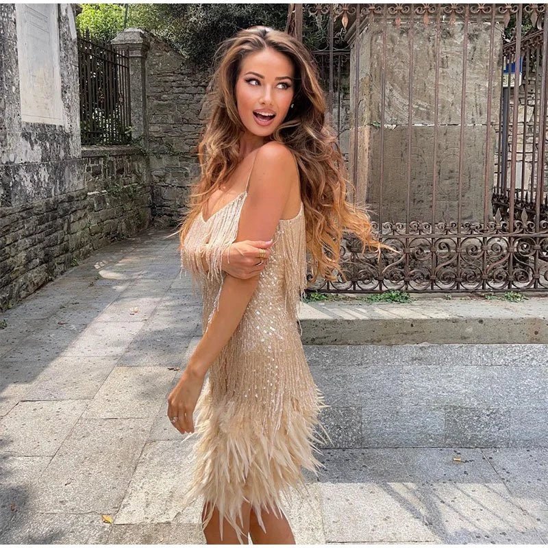 NOUVEAU RICHE Flamenco Partykleid für Stilvolle Anlässe Bequemes Cocktailkleid mit Wunderschönem Design