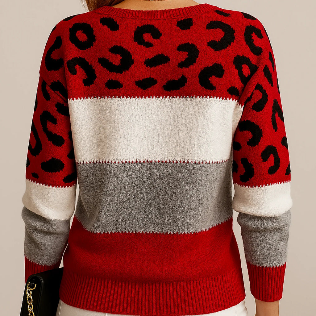 NOUVEAU RICHE Lässiger Pullover mit Leopardenmuster Auffälliger Leopardenprint
