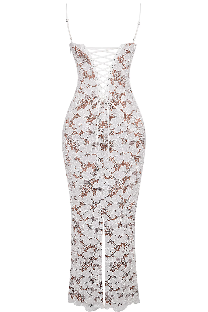 NOUVEAU RICHE Spitzen-Maxikleid Mit Verstellbaren Trägern Elegantes Kleid Für Besondere Anlässe Und Veranstaltungen