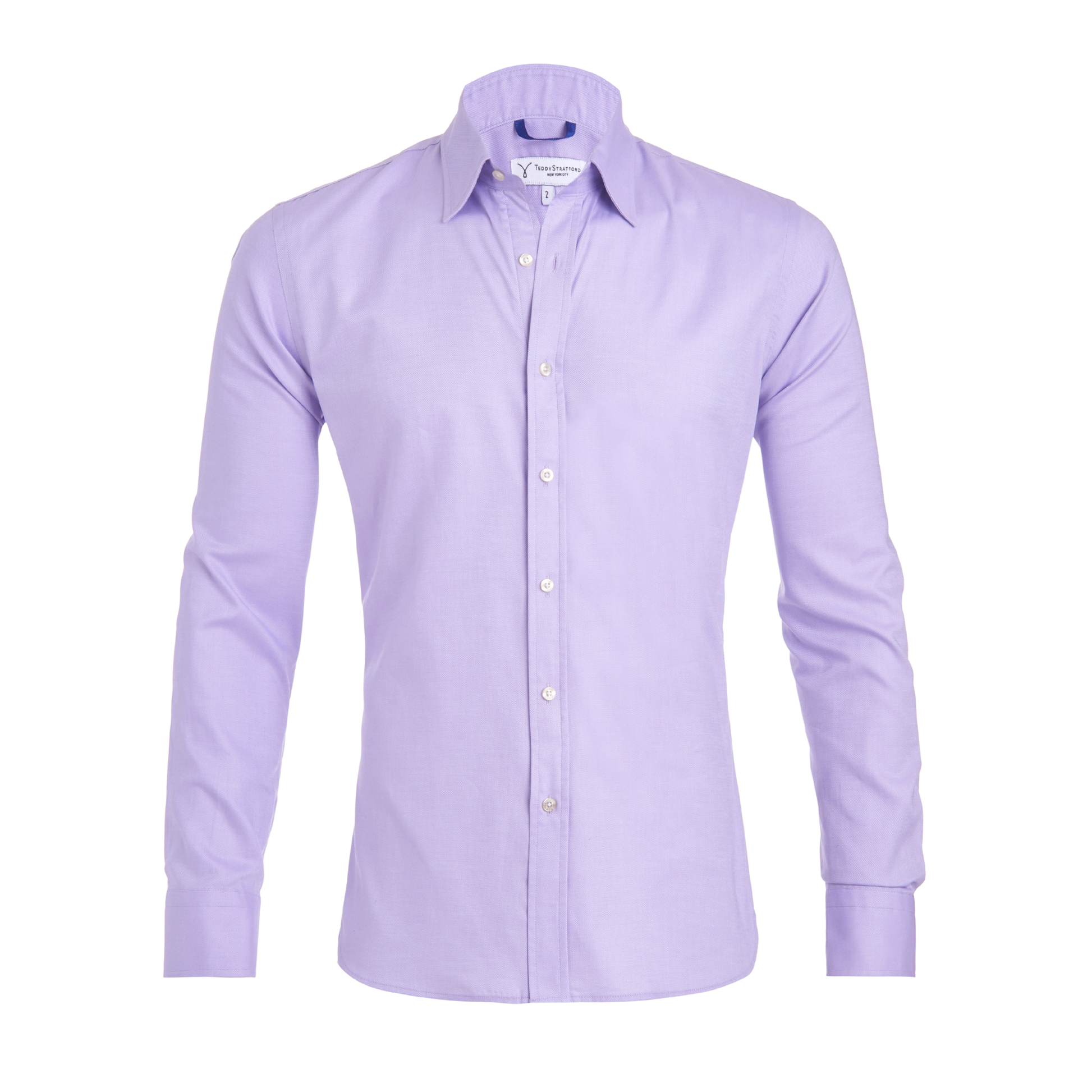 NOUVEAU RICHE Hemd Zip Fit Verdeckter Reißverschluss Schlank Silhouette Lila