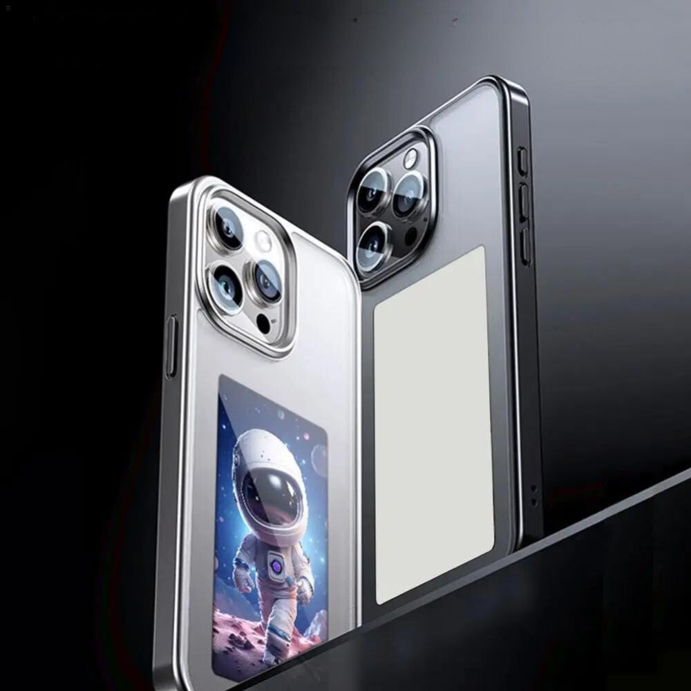 NOUVEAU RICHE Interaktive Foto-iPhone-Hülle – Personalisierte Handyhülle mit NFC-Display, Foto per App wechseln, iPhone 13–15 – PixelShell