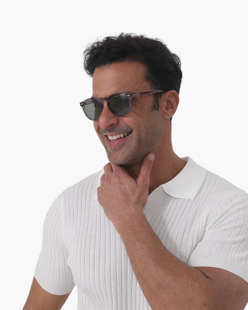 NOUVEAU RICHE Polarisierte Sonnenbrille mit UV-Schutz für Herren und Damen – Grau
