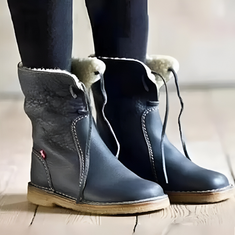 NOUVEAU RICHE Wasserdichte Winterstiefel Damen Warmer Wollfutter Schnee