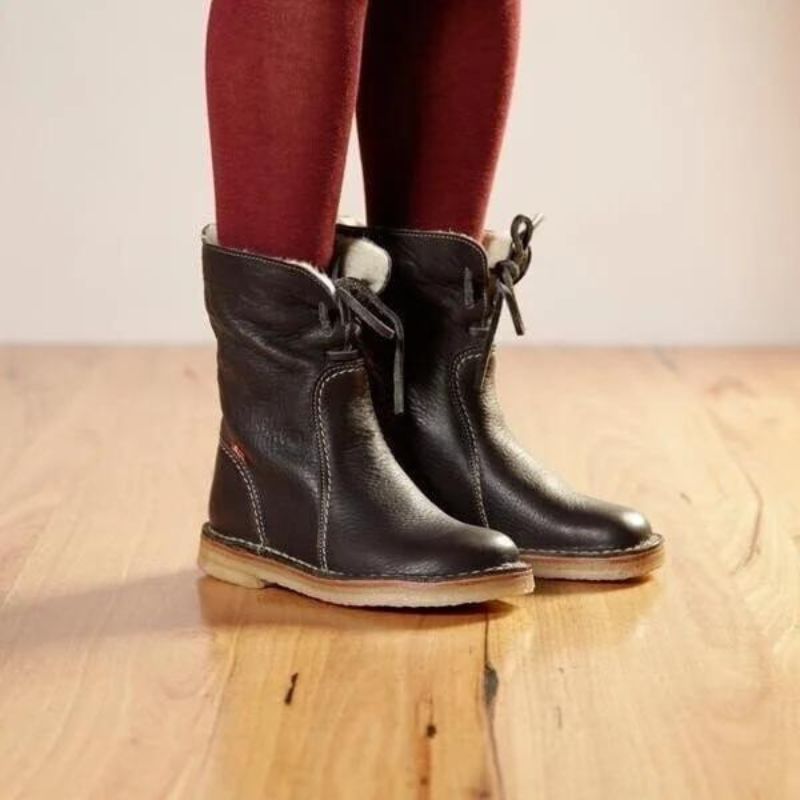 NOUVEAU RICHE Wasserdichte Winterstiefel Damen Warmer Wollfutter Schnee