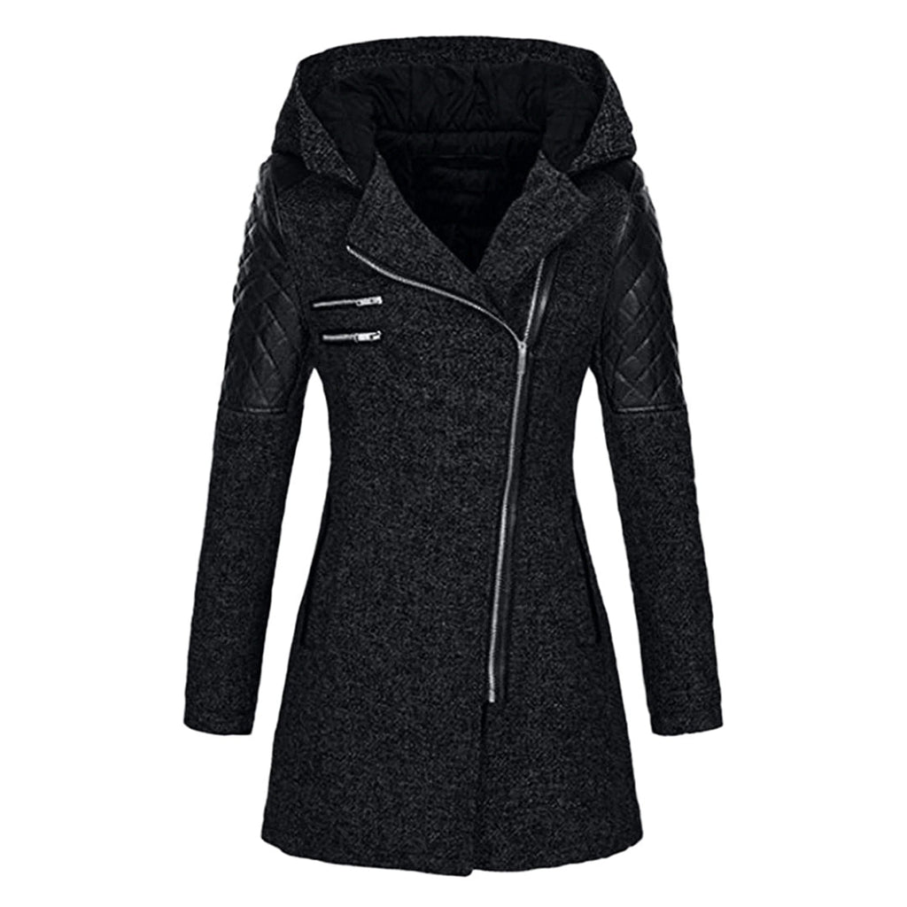 NOUVEAU RICHE Wintermantel Lang Warm Stilvoll Hochwertiger Stoff Bequem - Winterjacke - Wintermäntel Damen