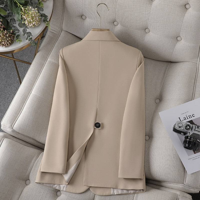 NOUVEAU RICHE Professioneller Slim Fit Blazer für Damen mit Rückenschlitz in Eleganter Optik für Büro und Freizeit