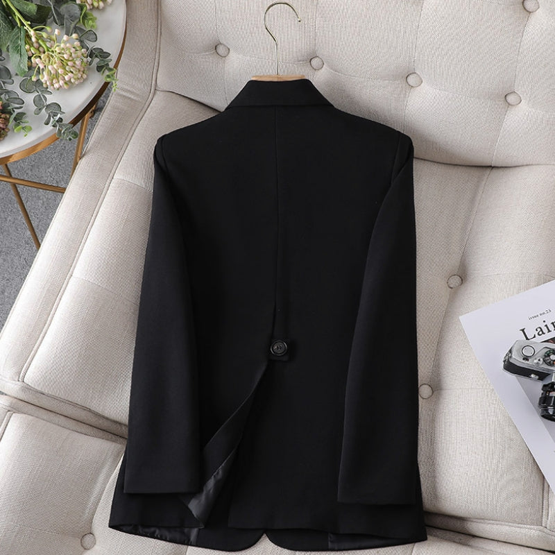 NOUVEAU RICHE Professioneller Slim Fit Blazer für Damen mit Rückenschlitz in Eleganter Optik für Büro und Freizeit