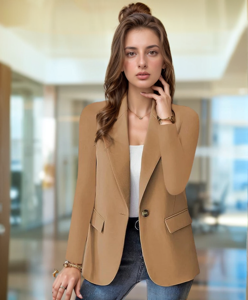 NOUVEAU RICHE Professioneller Slim Fit Blazer für Damen mit Langen Ärmeln und Stilvollem Revers für Elegante Anlässe