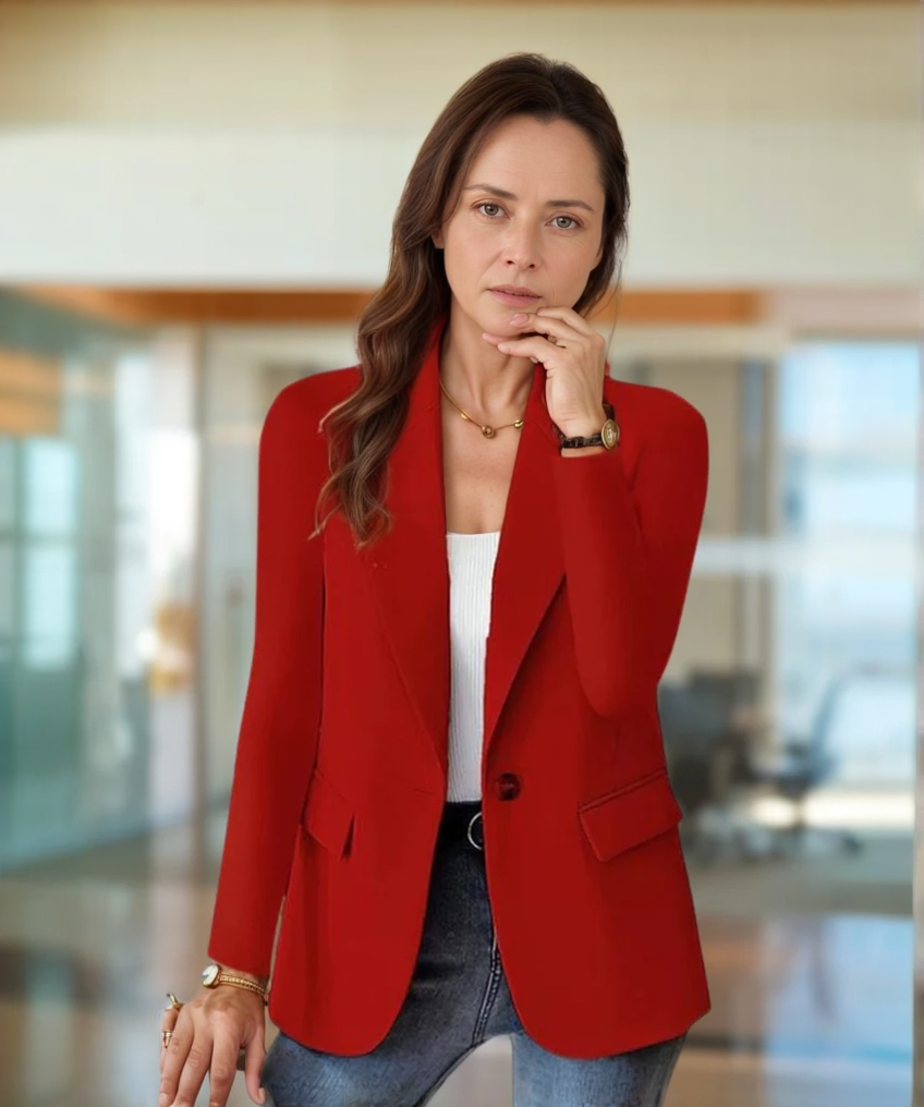 NOUVEAU RICHE Professioneller Slim Fit Blazer für Damen mit Langen Ärmeln und Stilvollem Revers für Elegante Anlässe