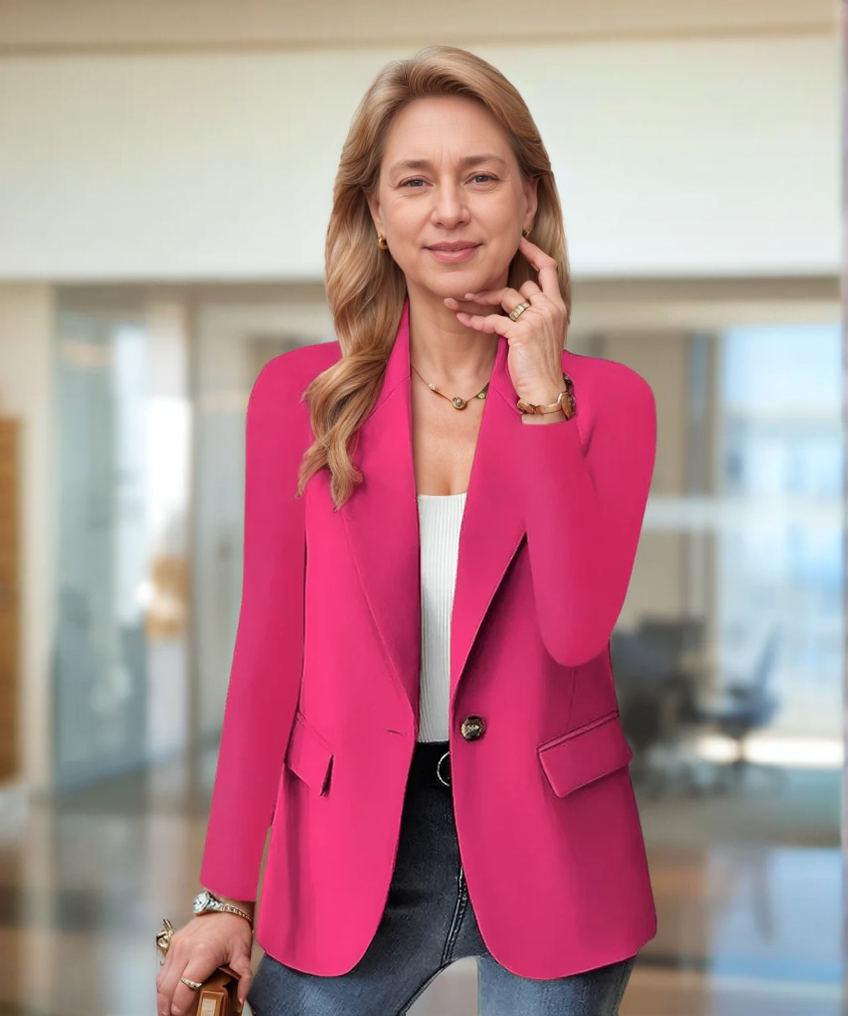 NOUVEAU RICHE Professioneller Slim Fit Blazer für Damen mit Langen Ärmeln und Stilvollem Revers für Elegante Anlässe