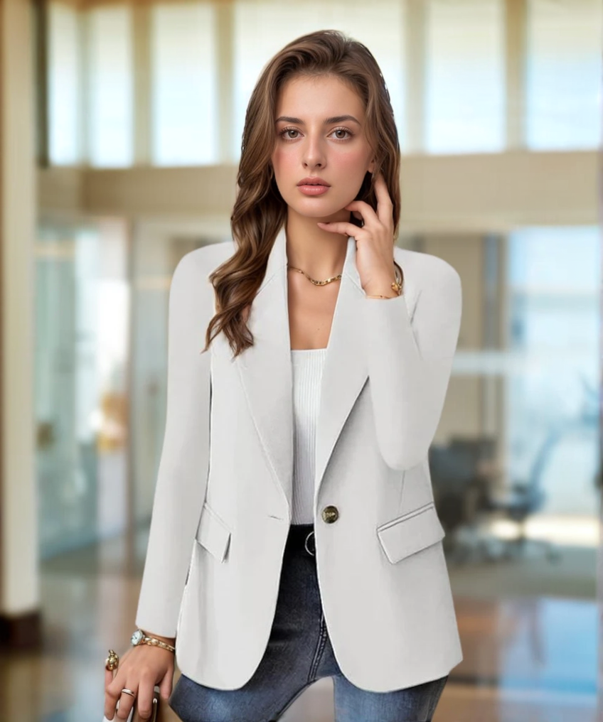 NOUVEAU RICHE Professioneller Slim Fit Blazer für Damen mit Langen Ärmeln und Stilvollem Revers für Elegante Anlässe