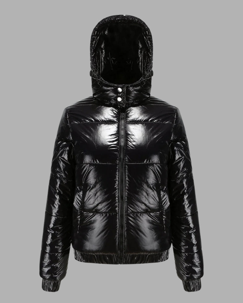 NOUVEAU RICHE Damen Pufferjacke Leichte Übergangsjacke Für Frühjahr & Ganzjahres-Alltag Schwarz