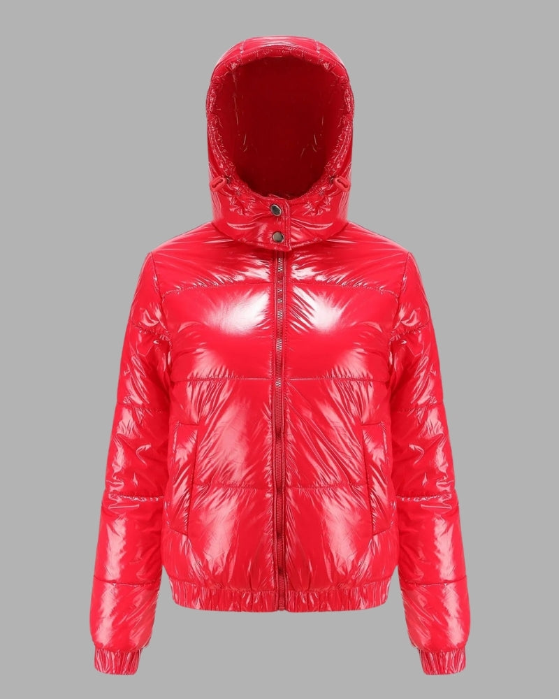 NOUVEAU RICHE Damen Pufferjacke Leichte Übergangsjacke Für Frühjahr & Ganzjahres-Alltag Rot