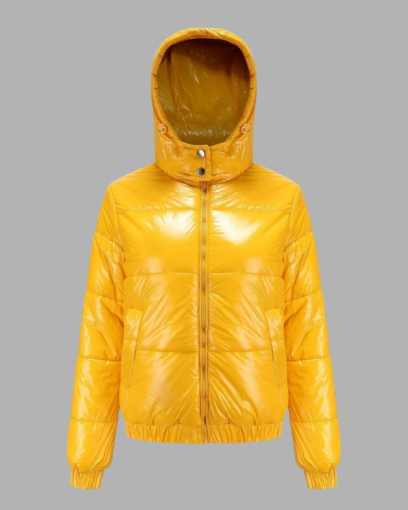 NOUVEAU RICHE Damen Pufferjacke Leichte Übergangsjacke Für Frühjahr & Ganzjahres-Alltag Gelb