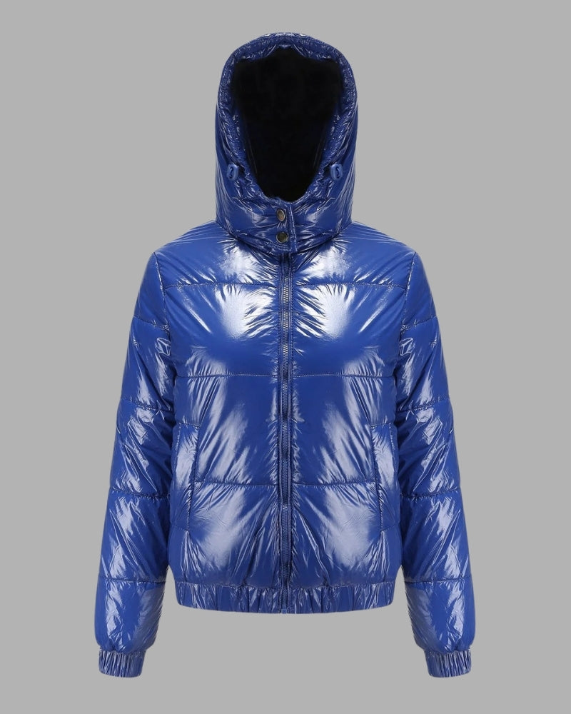 NOUVEAU RICHE Damen Pufferjacke Leichte Übergangsjacke Für Frühjahr & Ganzjahres-Alltag Blau