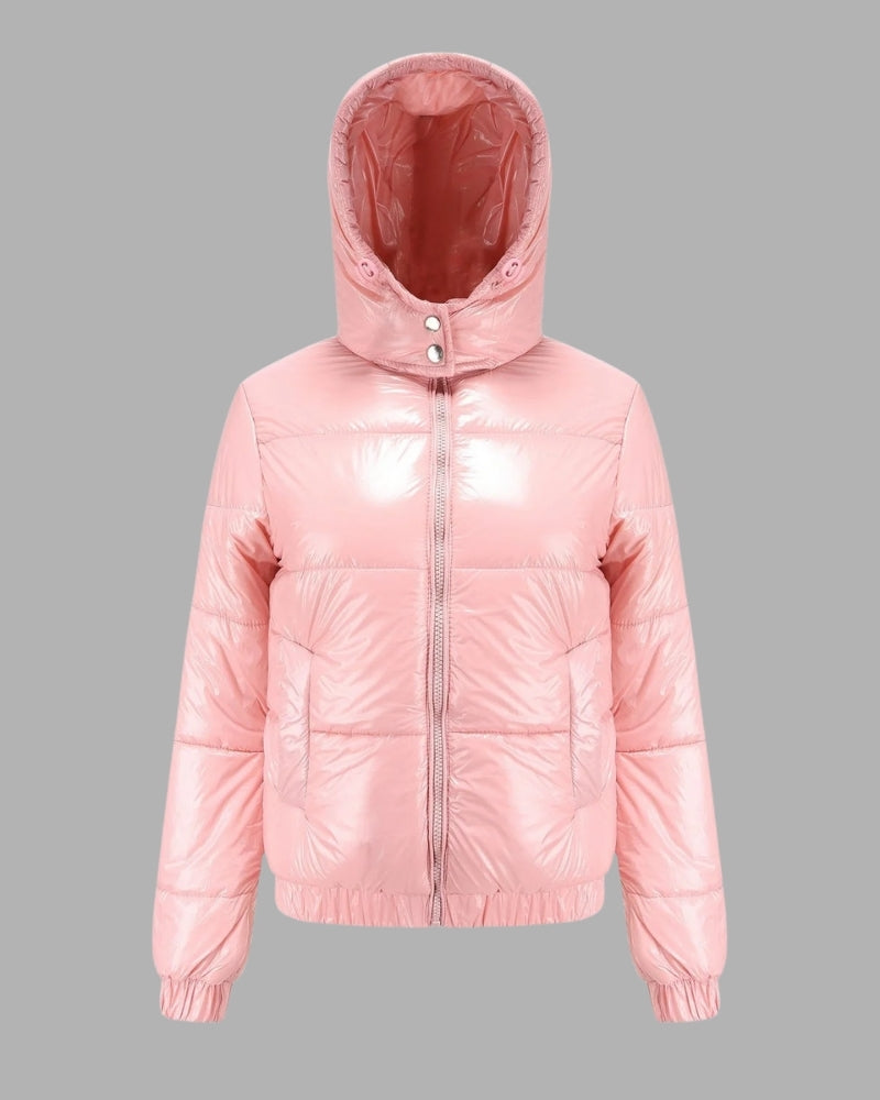 NOUVEAU RICHE Damen Pufferjacke Leichte Übergangsjacke Für Frühjahr & Ganzjahres-Alltag Rosa