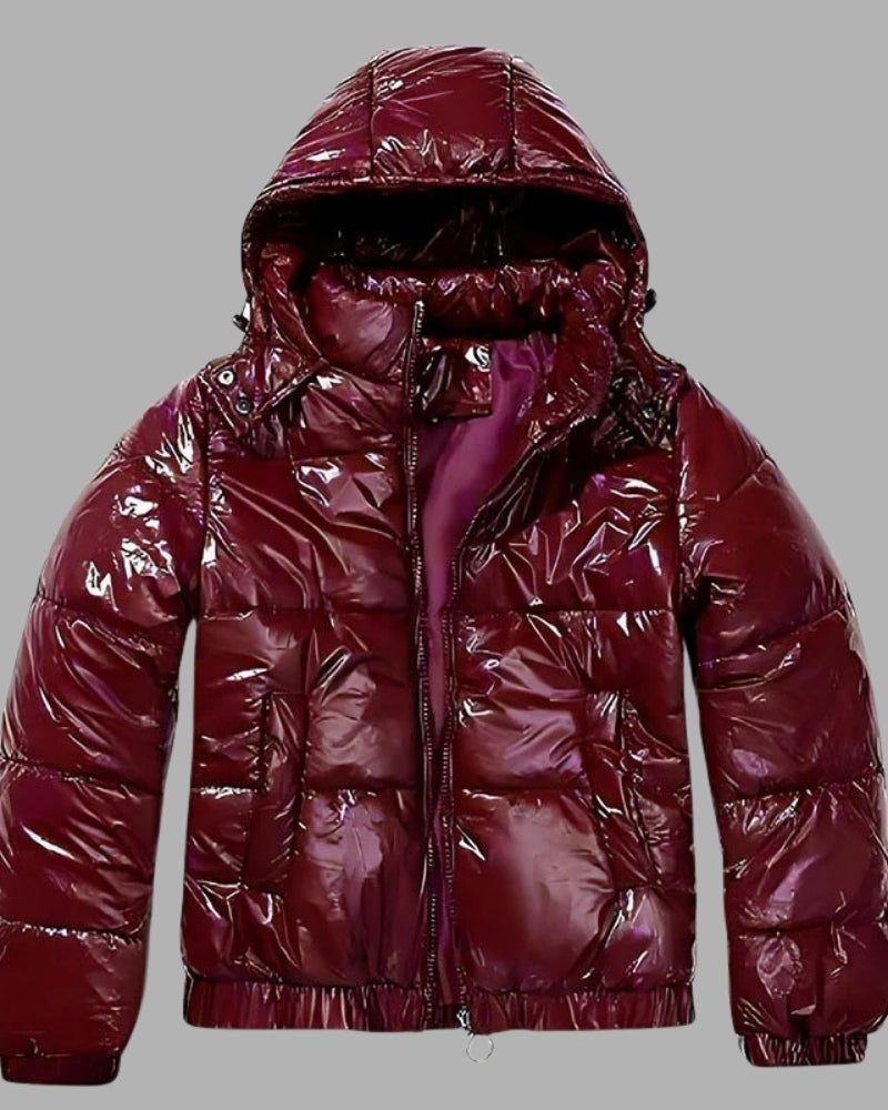 NOUVEAU RICHE Damen Pufferjacke Leichte Übergangsjacke Für Frühjahr & Ganzjahres-Alltag Weinrot