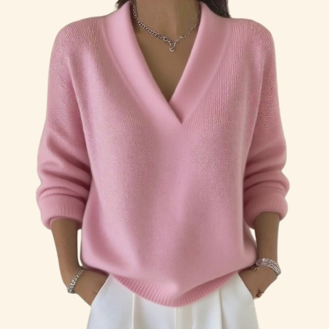 NOUVEAU RICHE Bersh | Pullover Damen | Lockerer Schnitt & Zeitlos Rosa