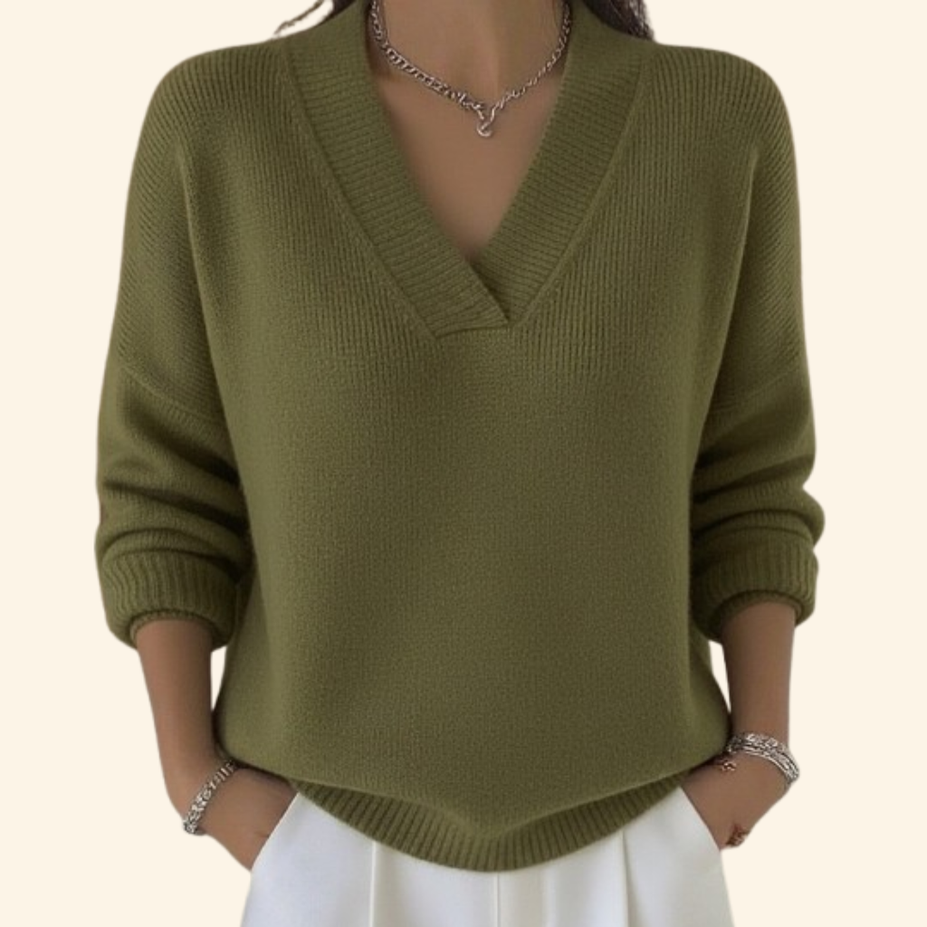 NOUVEAU RICHE Bersh | Pullover Damen | Lockerer Schnitt & Zeitlos Grün