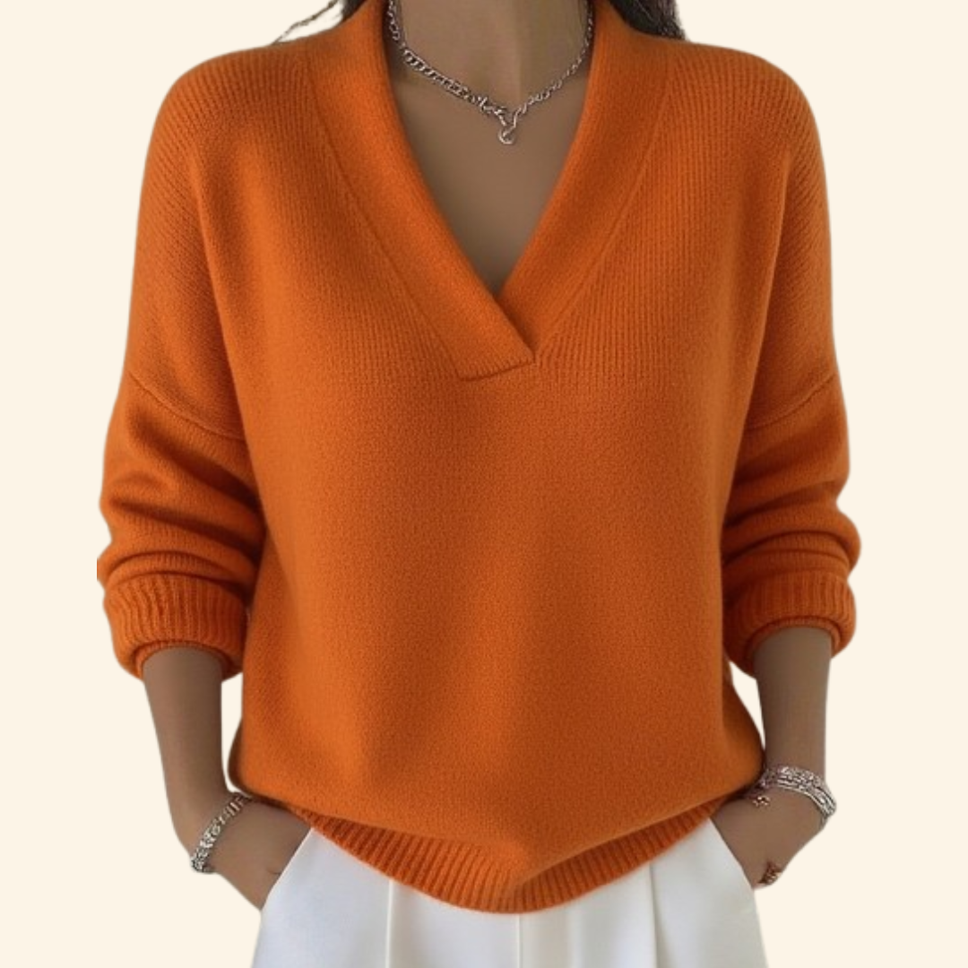 NOUVEAU RICHE Bersh | Pullover Damen | Lockerer Schnitt & Zeitlos Orange