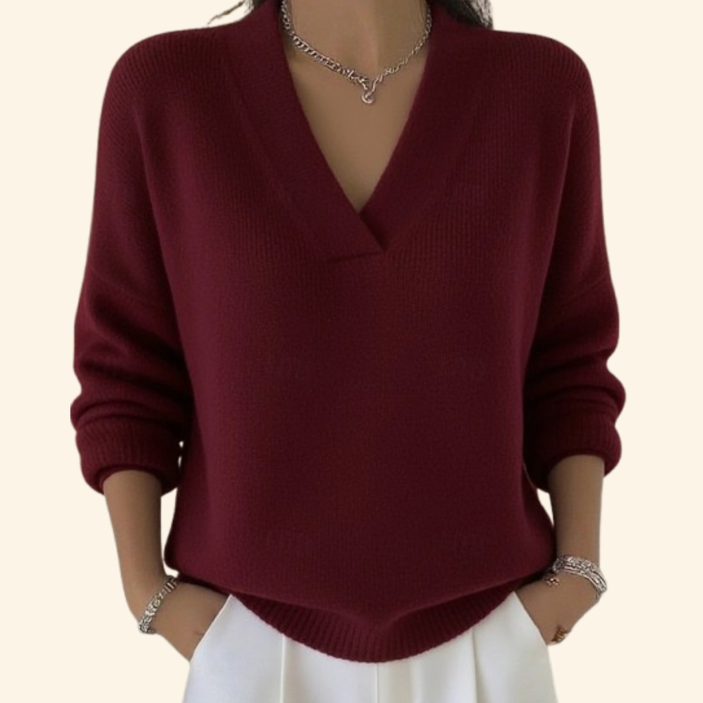 NOUVEAU RICHE Bersh | Pullover Damen | Lockerer Schnitt & Zeitlos Rot