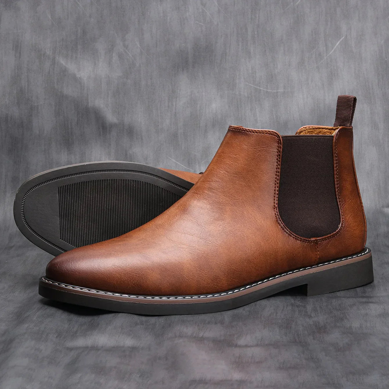 NOUVEAU RICHE Chelsea Stiefel Leder Bequem Komfort Alltagsstil Herren