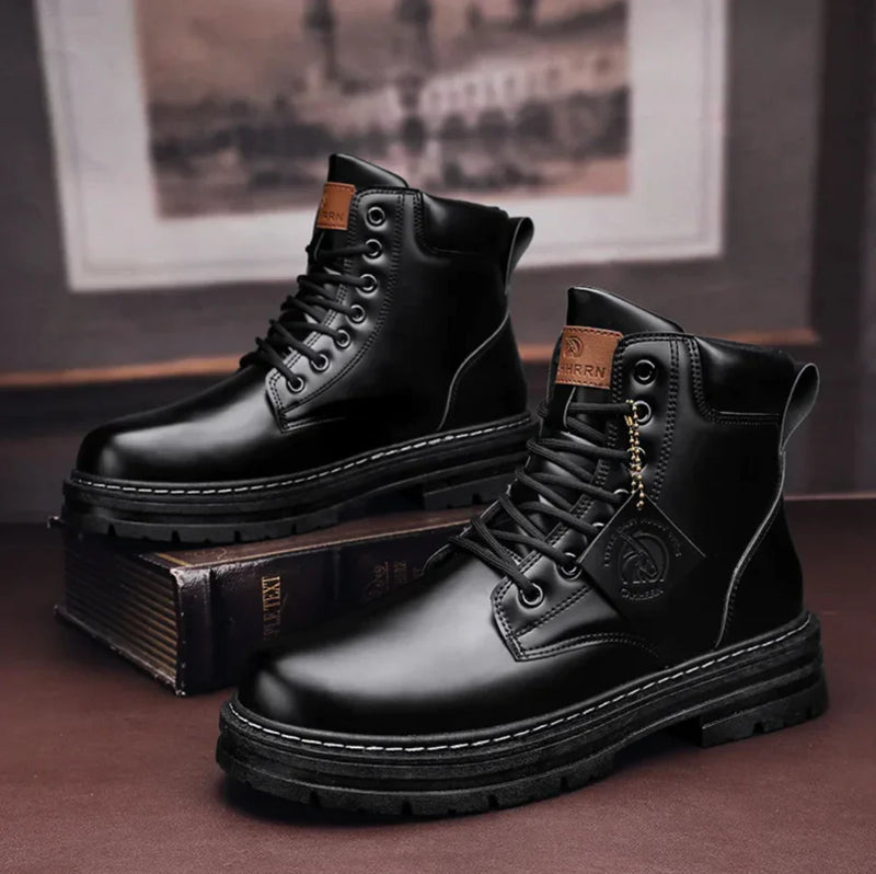 NOUVEAU RICHE Schnürstiefel Herren Wasserdicht Mit Komfortsohle Stilvoll Schwarz