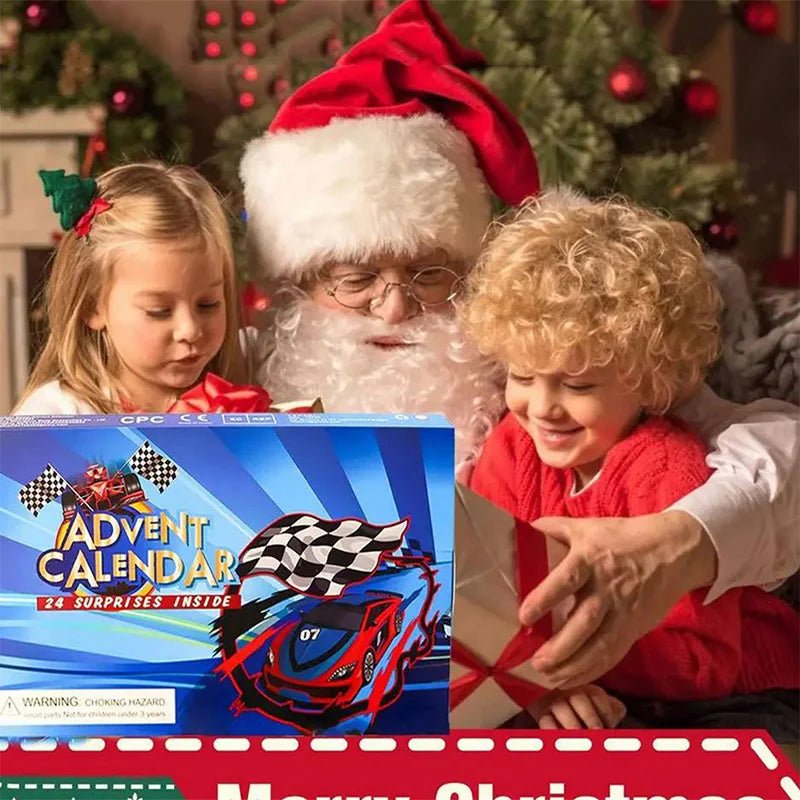 NOUVEAU RICHE Rennauto Adventskalender für Kinder – 24 Mini-Rennautos & Lastwagen, Countdown bis Weihnachten, ab 3 Jahren