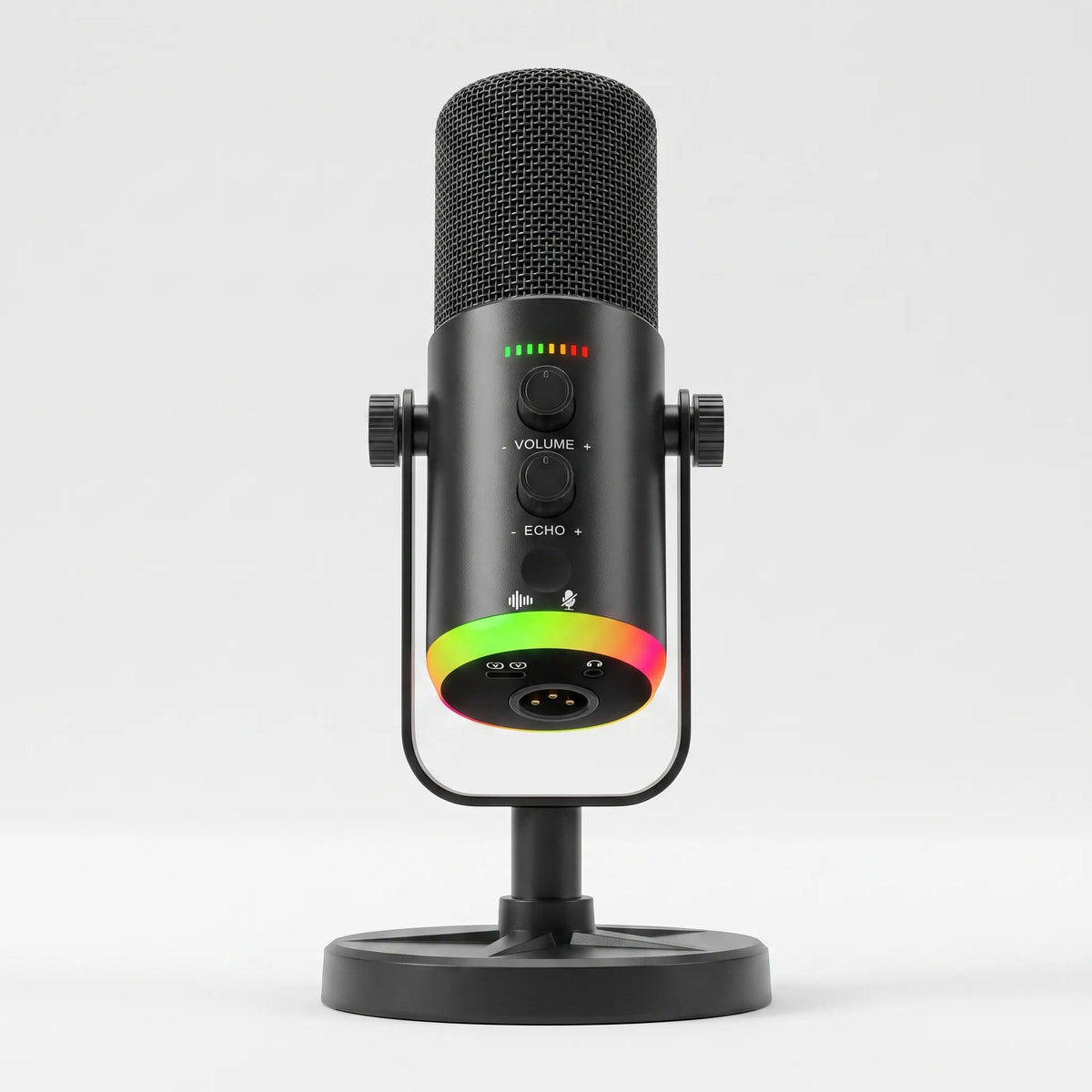 NOUVEAU RICHE RGB Dynamisches Gaming-Mikrofon – USB-C & XLR Tischmikrofon für Streaming & Podcast mit Echo, Monitoring – AuraMic Default Title