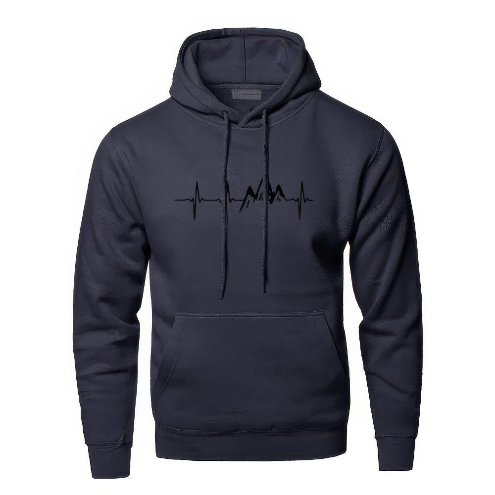 NOUVEAU RICHE Sweatshirt Mit Kapuze Herren Bequeme Passform Alltag Blau