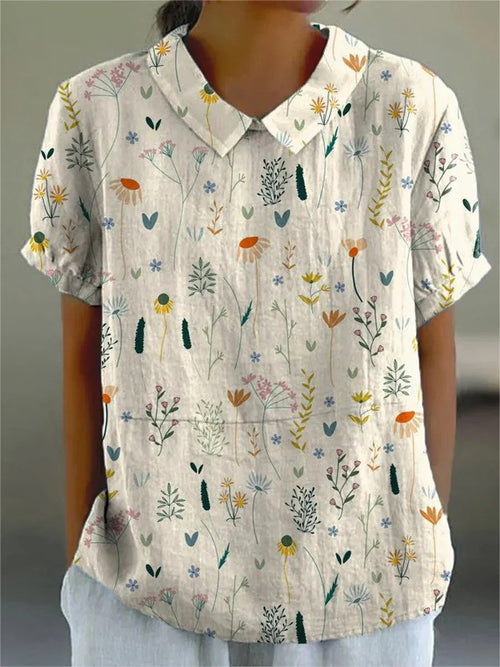 NOUVEAU RICHE Adōre | Damen Bluse – Zartes Blumenmuster, Sanfte Pastelltöne & Luftiger Stoff