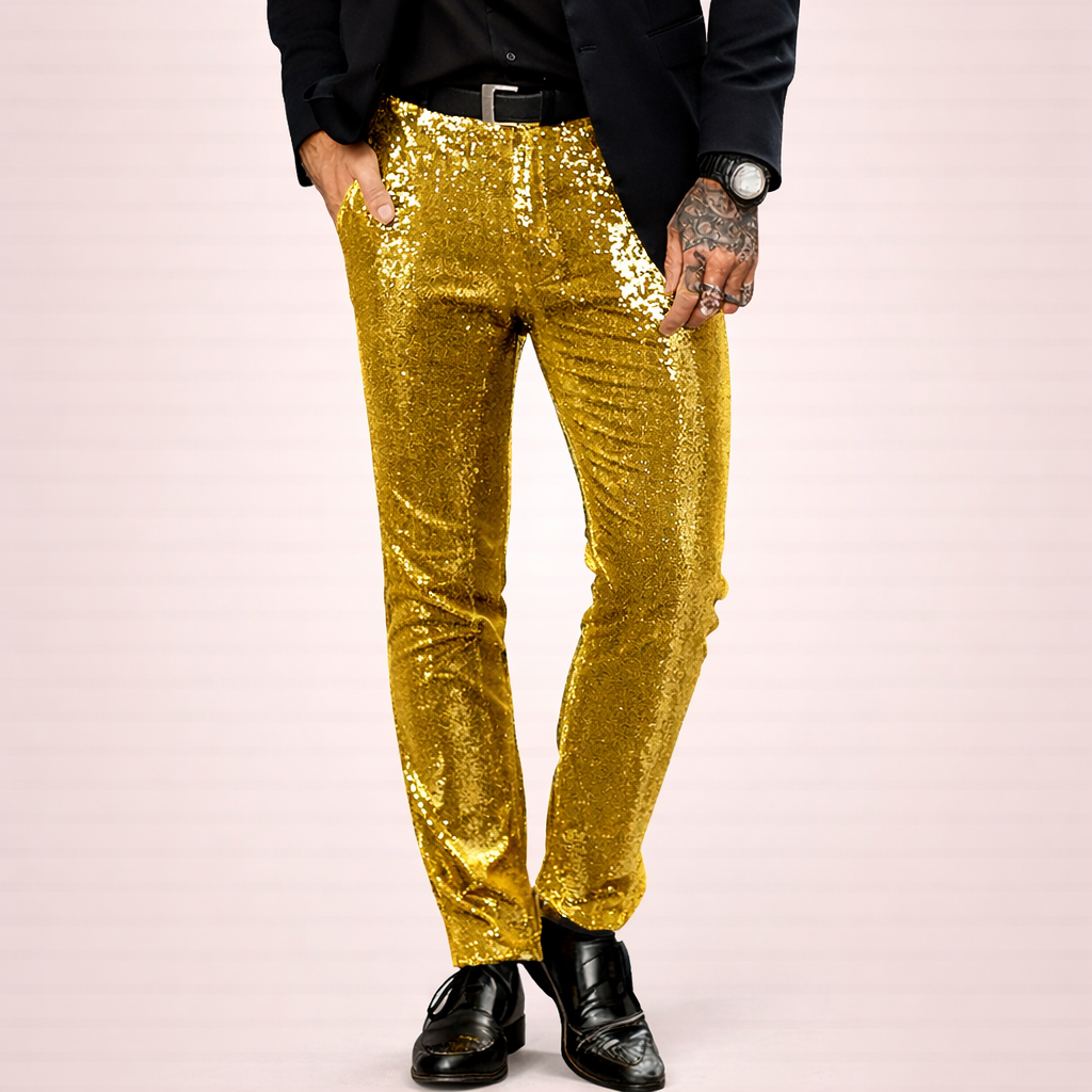 NOUVEAU RICHE Calvin | Stylische Herren Paillettenhose