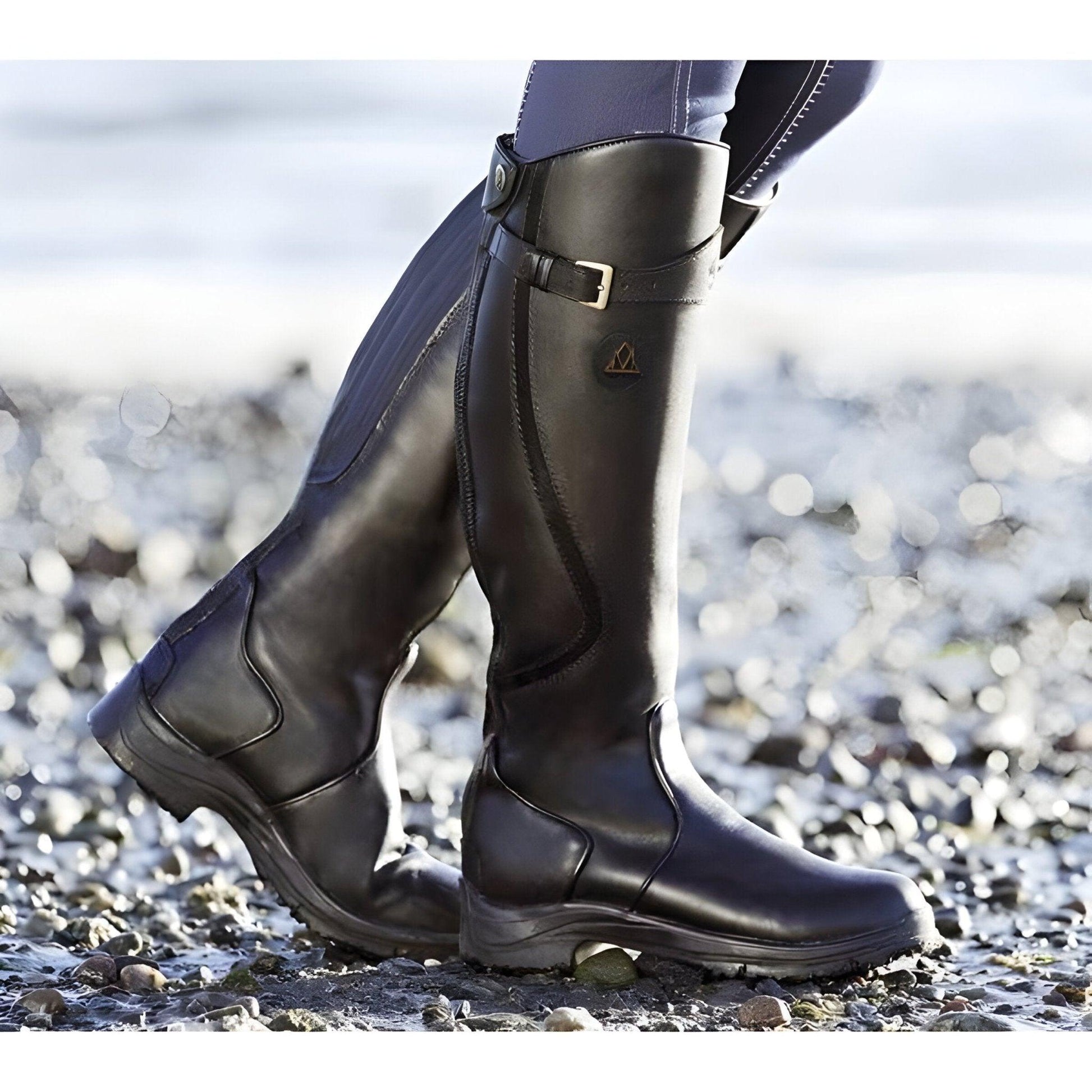 NOUVEAU RICHE Wasserdichte Lederstiefel Mit Rutschfester Sohle Bequem Schwarz