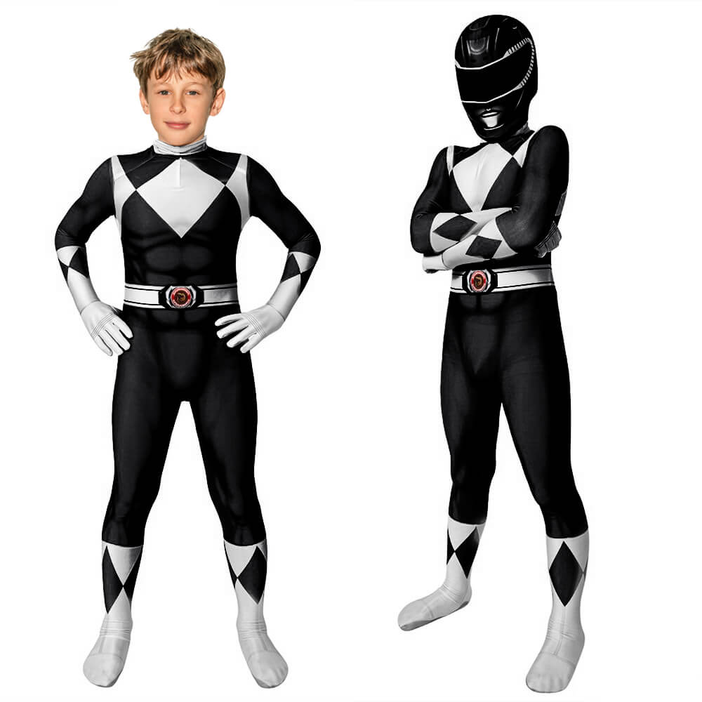 NOUVEAU RICHE Ranger-Kostüm-Overall Für Kinder Superhelden-Cosplay-Designs Schwarz