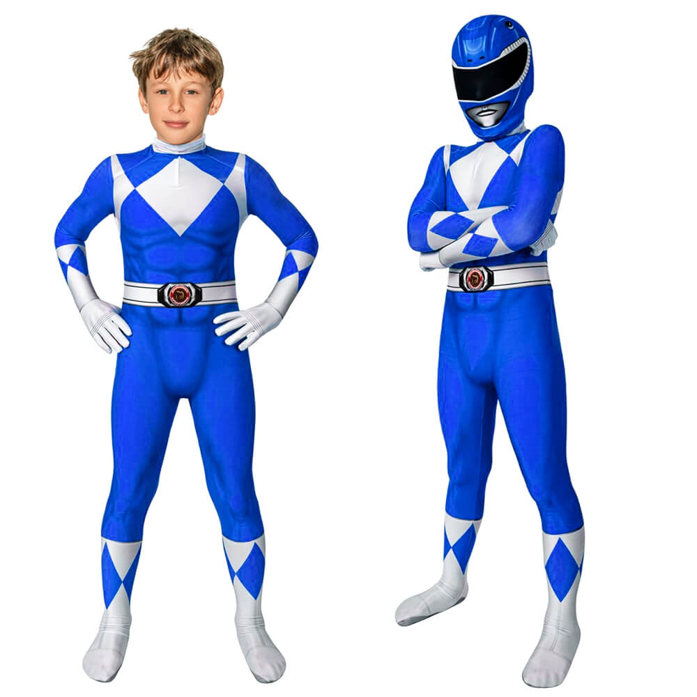 NOUVEAU RICHE Ranger-Kostüm-Overall Für Kinder Superhelden-Cosplay-Designs Blau