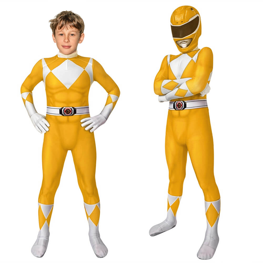 NOUVEAU RICHE Ranger-Kostüm-Overall Für Kinder Superhelden-Cosplay-Designs Gelb