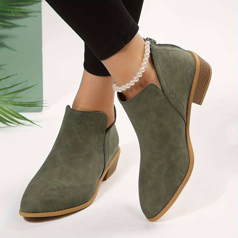 NOUVEAU RICHE Elegante Stiefeletten Für Herbst Stil Alltag Und Komfort Grün
