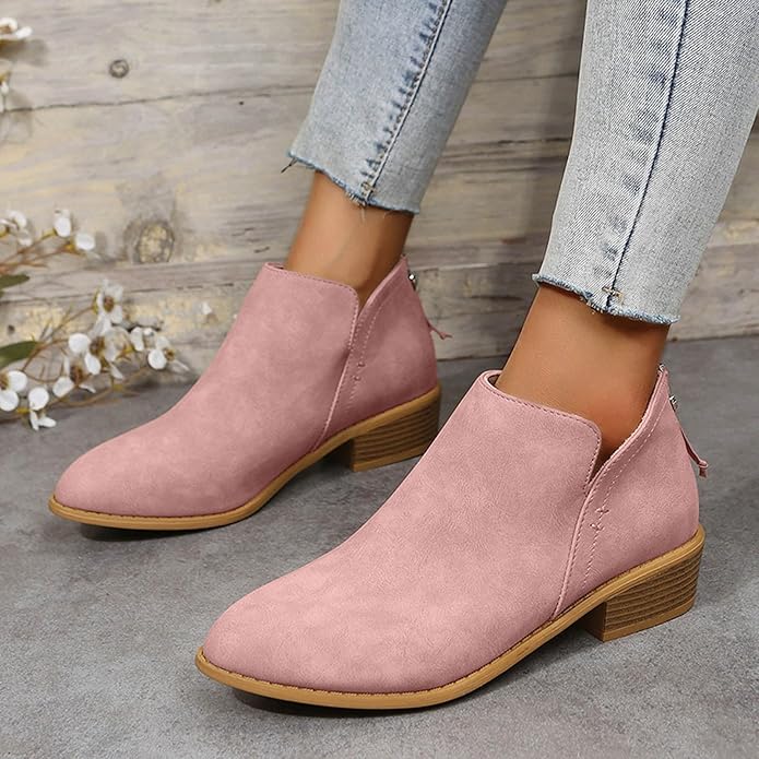 NOUVEAU RICHE Elegante Stiefeletten Für Herbst Stil Alltag Und Komfort Rosa