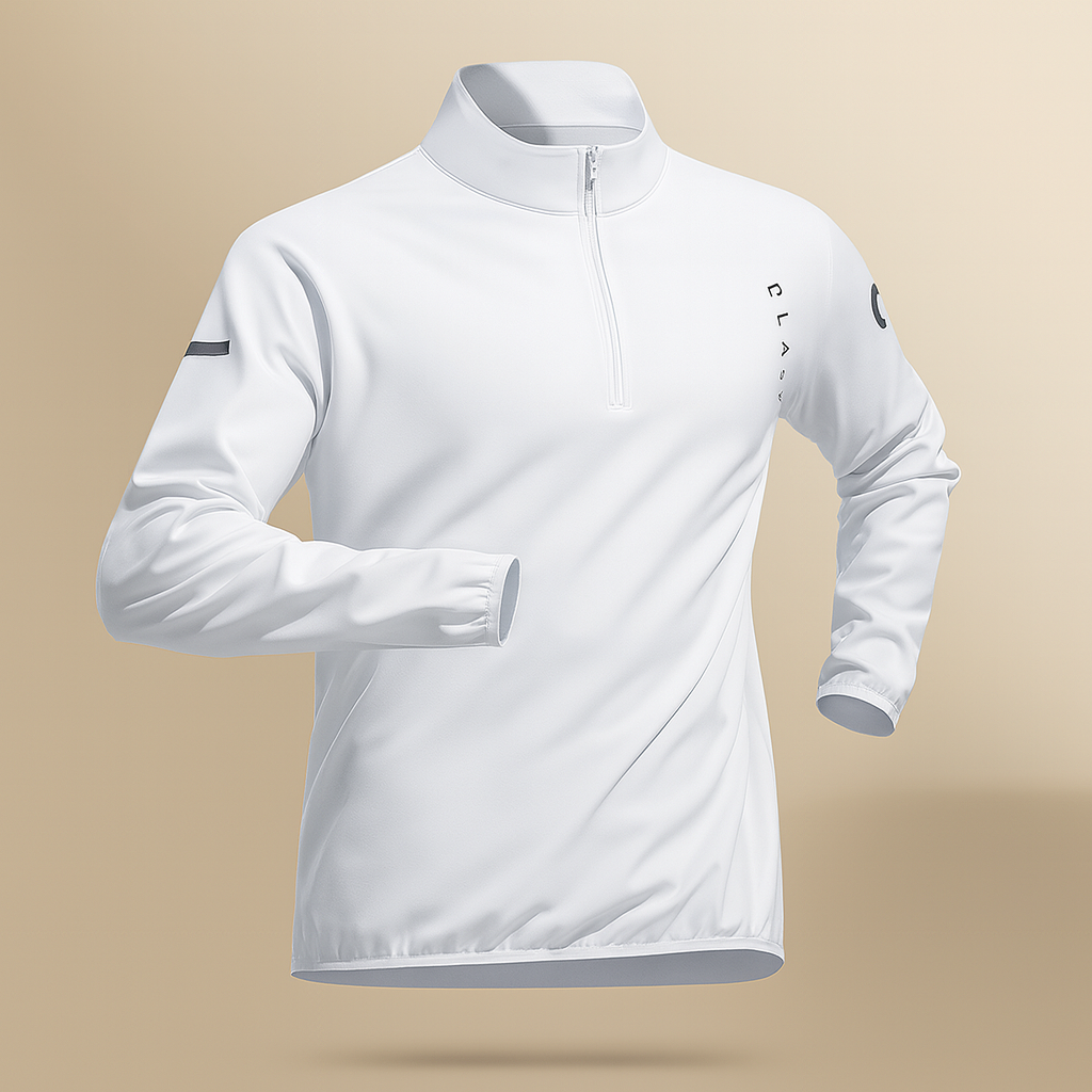 NOUVEAU RICHE Trainingsset 4-teilig – Kompressions Sportanzug mit Half-Zip Top, Fitness Set Atmungsaktiv mit Reflektoren – Luna