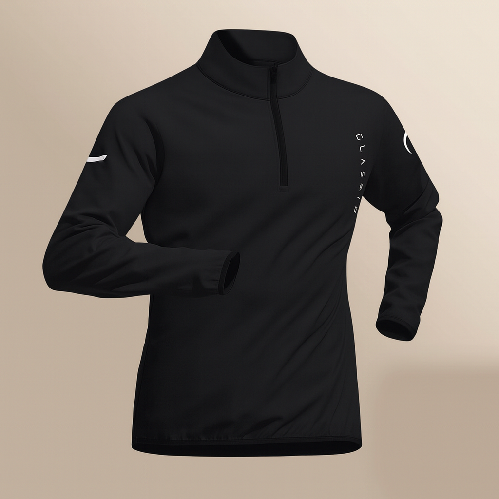 NOUVEAU RICHE Trainingsset 4-teilig – Kompressions Sportanzug mit Half-Zip Top, Fitness Set Atmungsaktiv mit Reflektoren – Luna