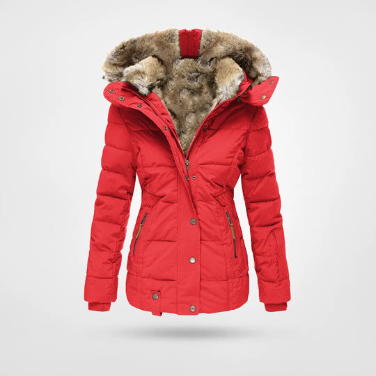 NOUVEAU RICHE Damen Jacke – Luxuriöse und Bequeme Stoffjacke für Alltag & Events Rot
