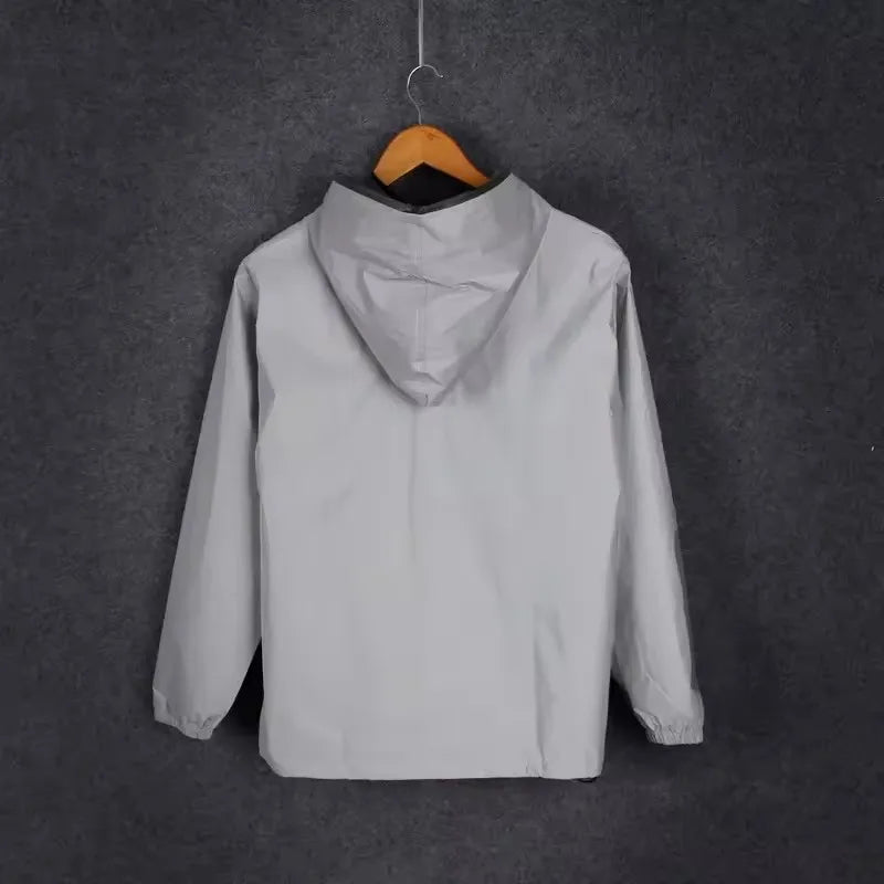 NOUVEAU RICHE Herren Reflektierende Herren Jacke Mit Kapuze Nachtlauf