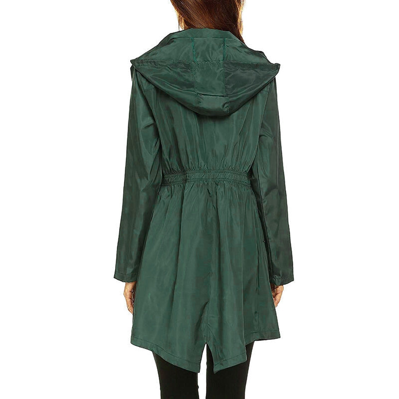 NOUVEAU RICHE Damen Regenjacke Lang mit Kapuze – Wetterfest & Funktional