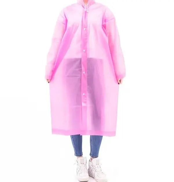 NOUVEAU RICHE Erwachsene Regenmantel Verdickt Einteilig Outdoor-Reisen Rosa