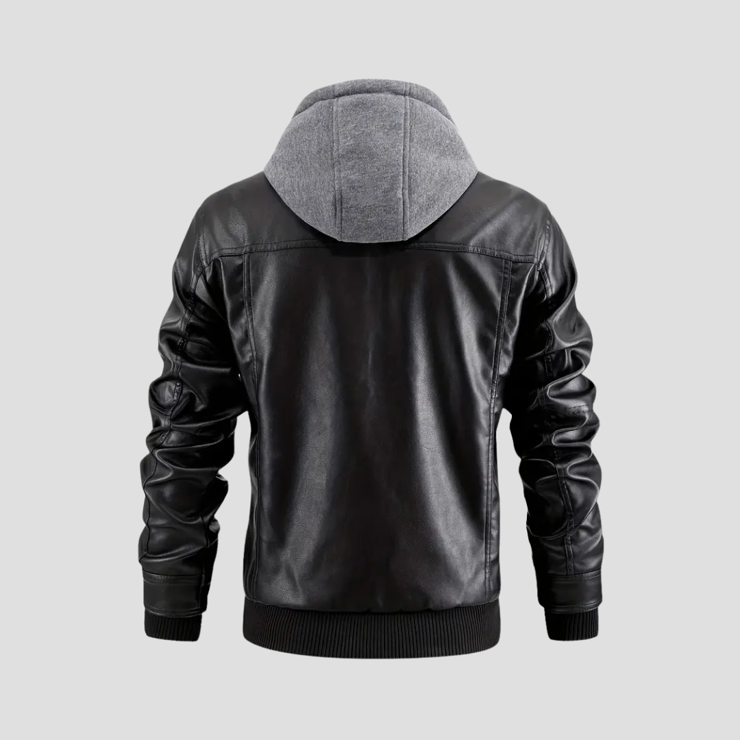 NOUVEAU RICHE Bikerjacke Mit Kapuze Kunstleder Taillierter Schnitt 2in1