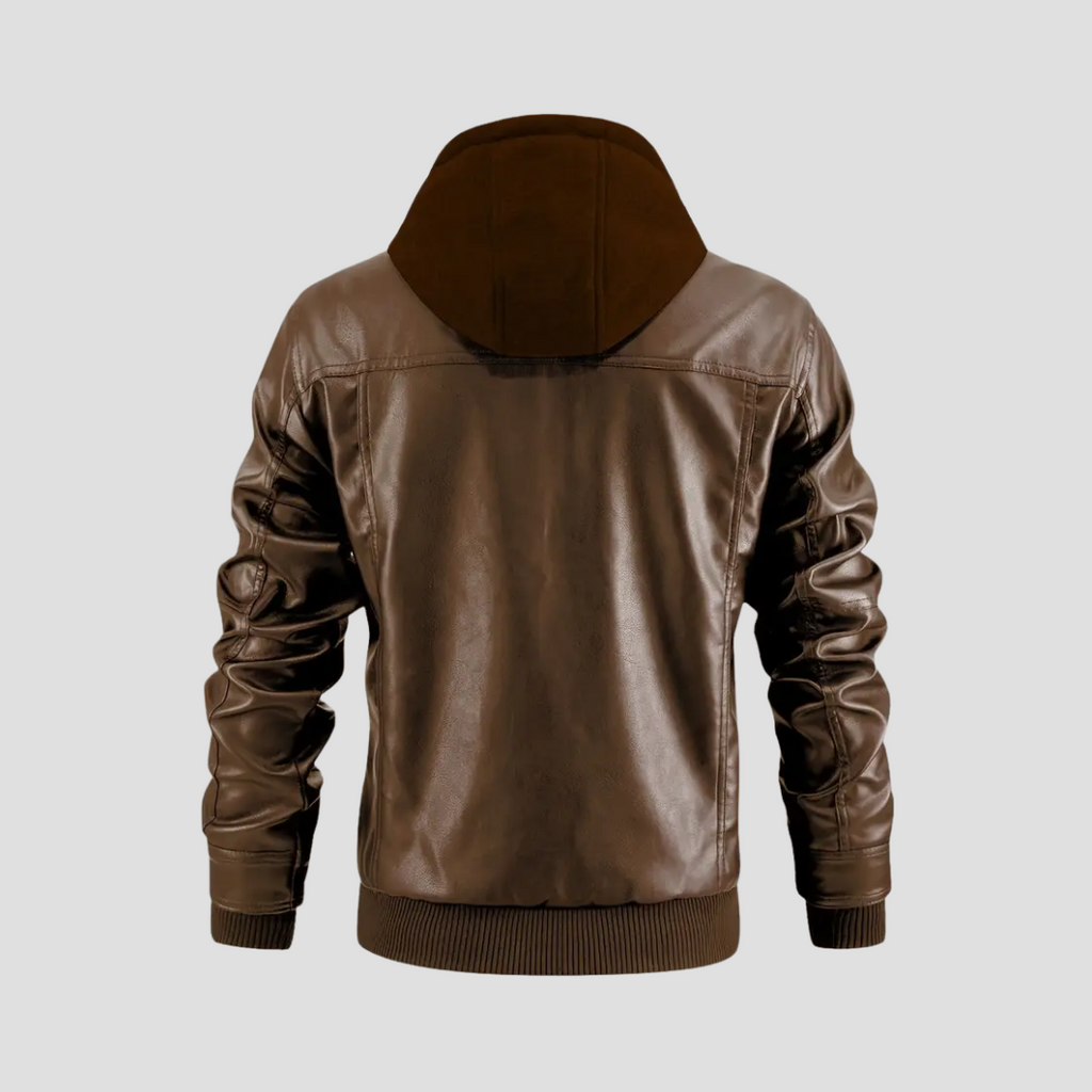 NOUVEAU RICHE Bikerjacke Mit Kapuze Kunstleder Taillierter Schnitt 2in1