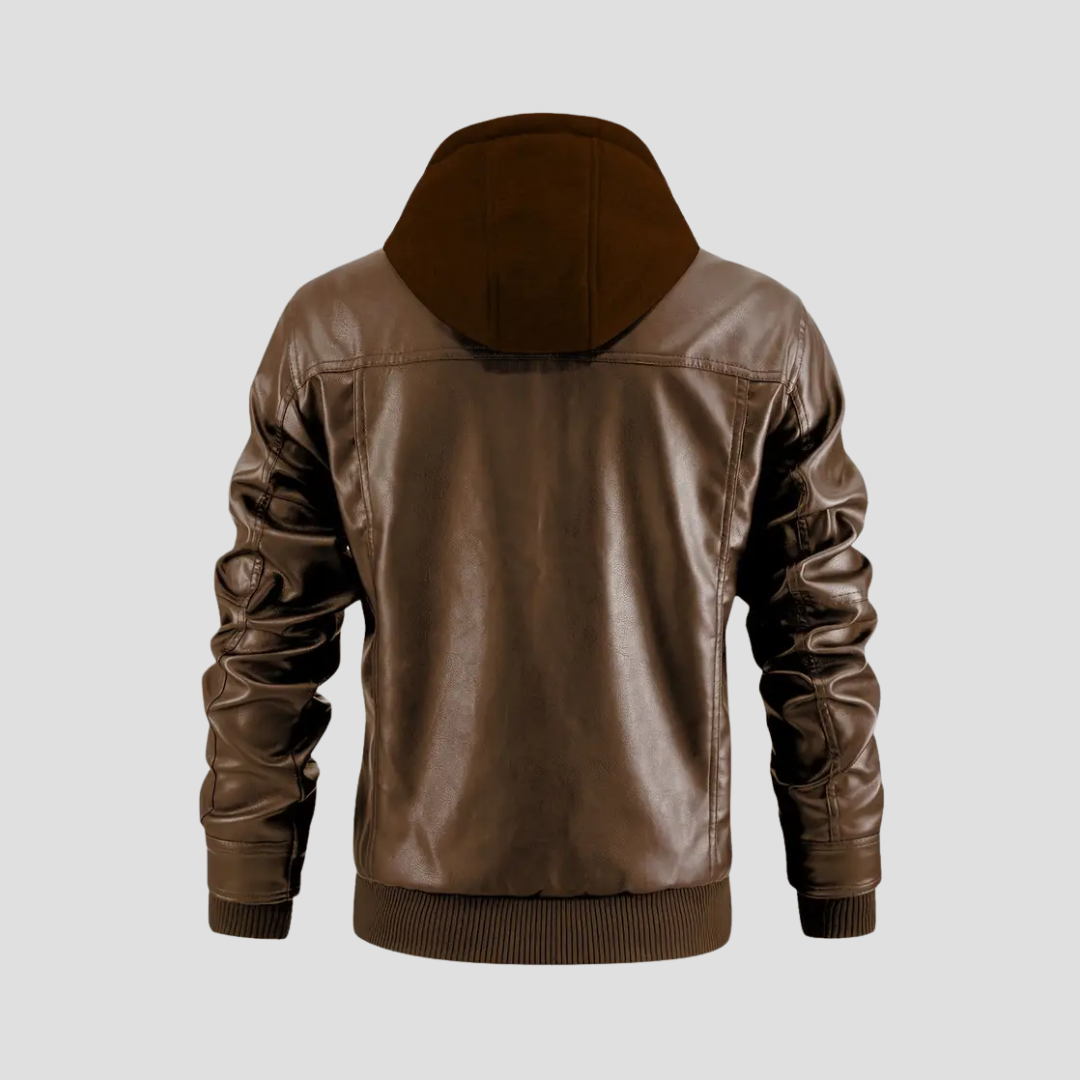 NOUVEAU RICHE Bikerjacke Mit Kapuze Kunstleder Taillierter Schnitt 2in1