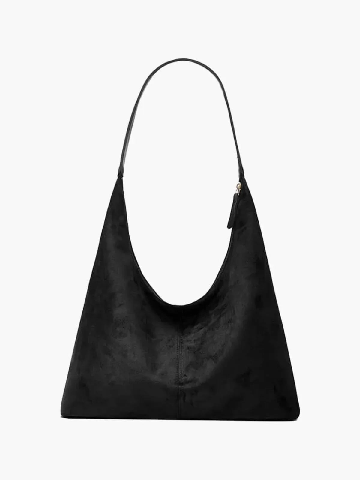 NOUVEAU RICHE Retro Umhängetasche Aus Wildleder Mit Großem Fassungsvermögen Stilvolle Handtasche Für Alltag Und Freizeit Schwarz